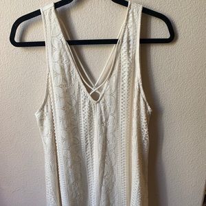 Lush white eyelet lace mini dress